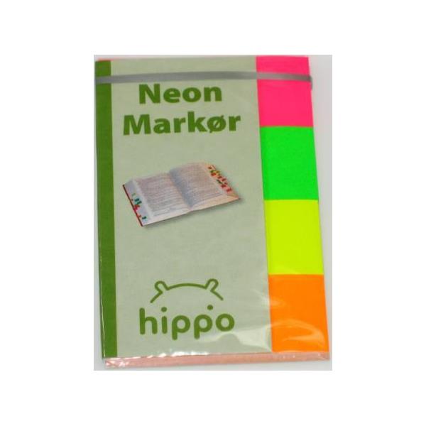 9075   Markør, neon, blokk m/160strips 4frg Hippo
